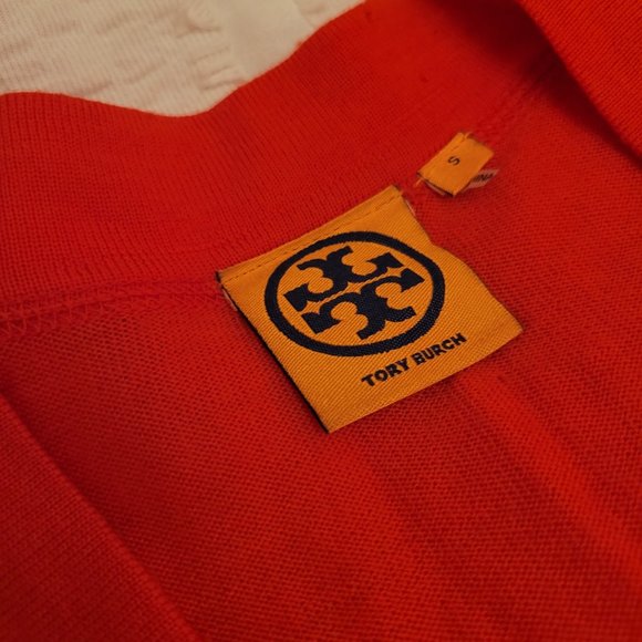 Tory Burch - Authentic Coral Button Up Cardigan with Gold TB Buttons - Picture 2 of 8
